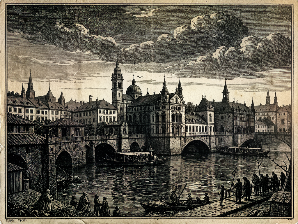 Foundation Stone of the Great Pest Suspension Bridge Laid Across the Danube