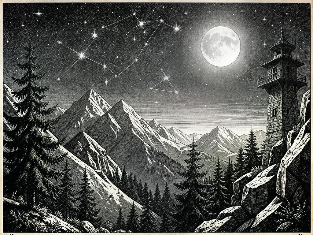 Lunar Crown over the Carpathians: A Night of Steady Mercury and Silver Mist