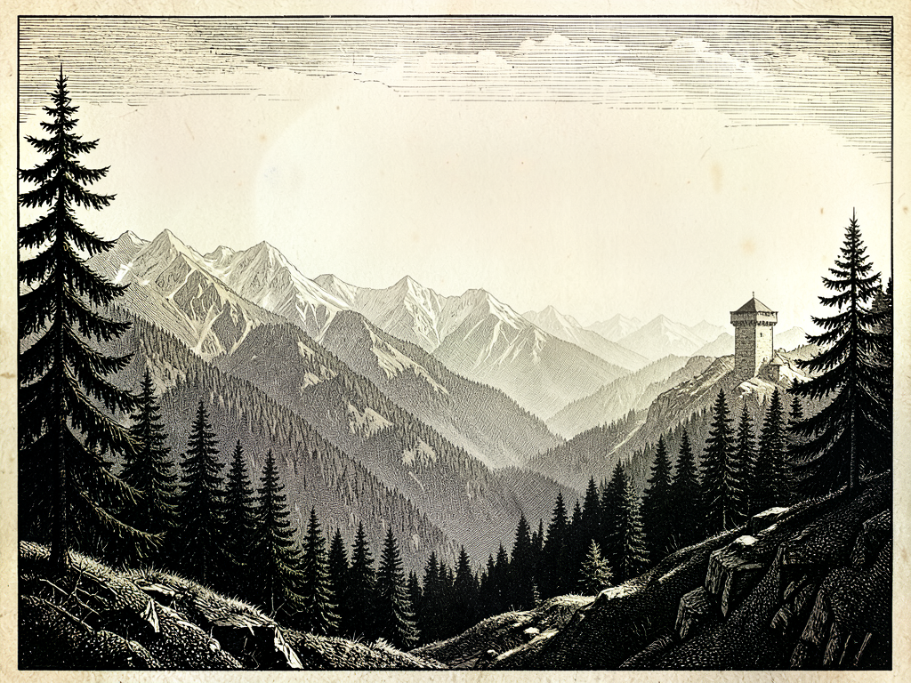 Carpathian Meteorological Chronicle: A New Moon's Radiant Breath Over Scarlet Ridge