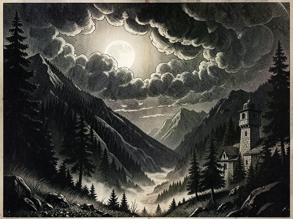 Royal Meteorological Chronicle: Nocturnal Spectral Fog under First Quarter